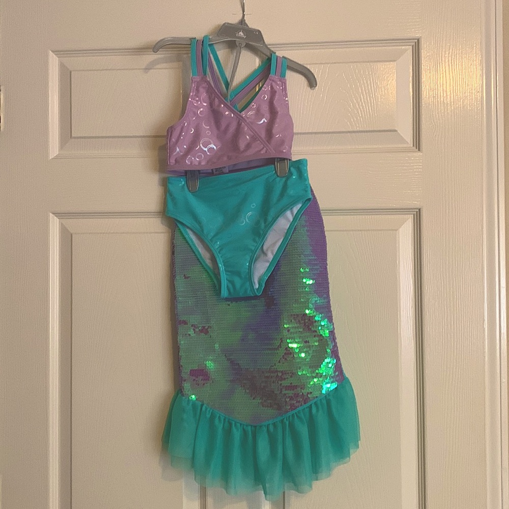 Girls size 7-8 little mermaid bathing suit
